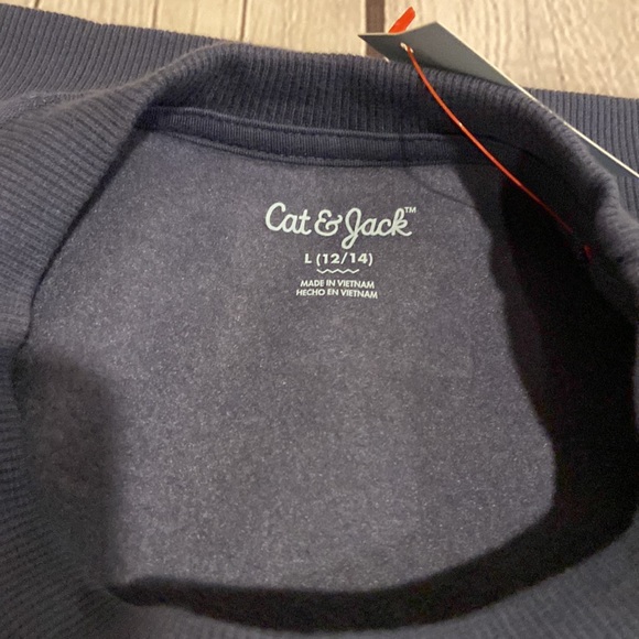 NWT Cat & Jack youth sweatshirt in purple gray short sleeve youth size L 12-14 - Picture 4 of 10